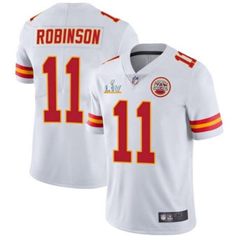 Super Bowl LV 2021 Men Kansas City Chiefs #11 Demarcus Robinson White Limited Jersey
